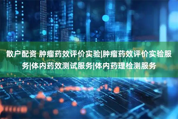 散户配资 肿瘤药效评价实验|肿瘤药效评价实验服务|体内药效测试服务|体内药理检测服务